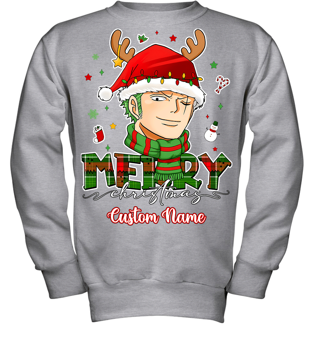 One Piece Zoro Christmas – Add Your Name For A Festive Touch Graphic T-shirt
