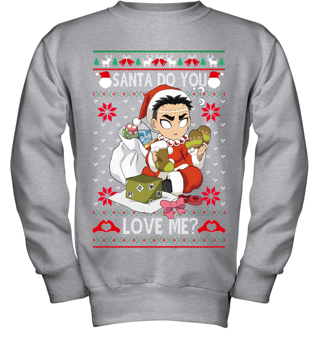 Gyomei Himejima Demon Slayer Santa Do You Love Me Ugly Christmas T-Shirt