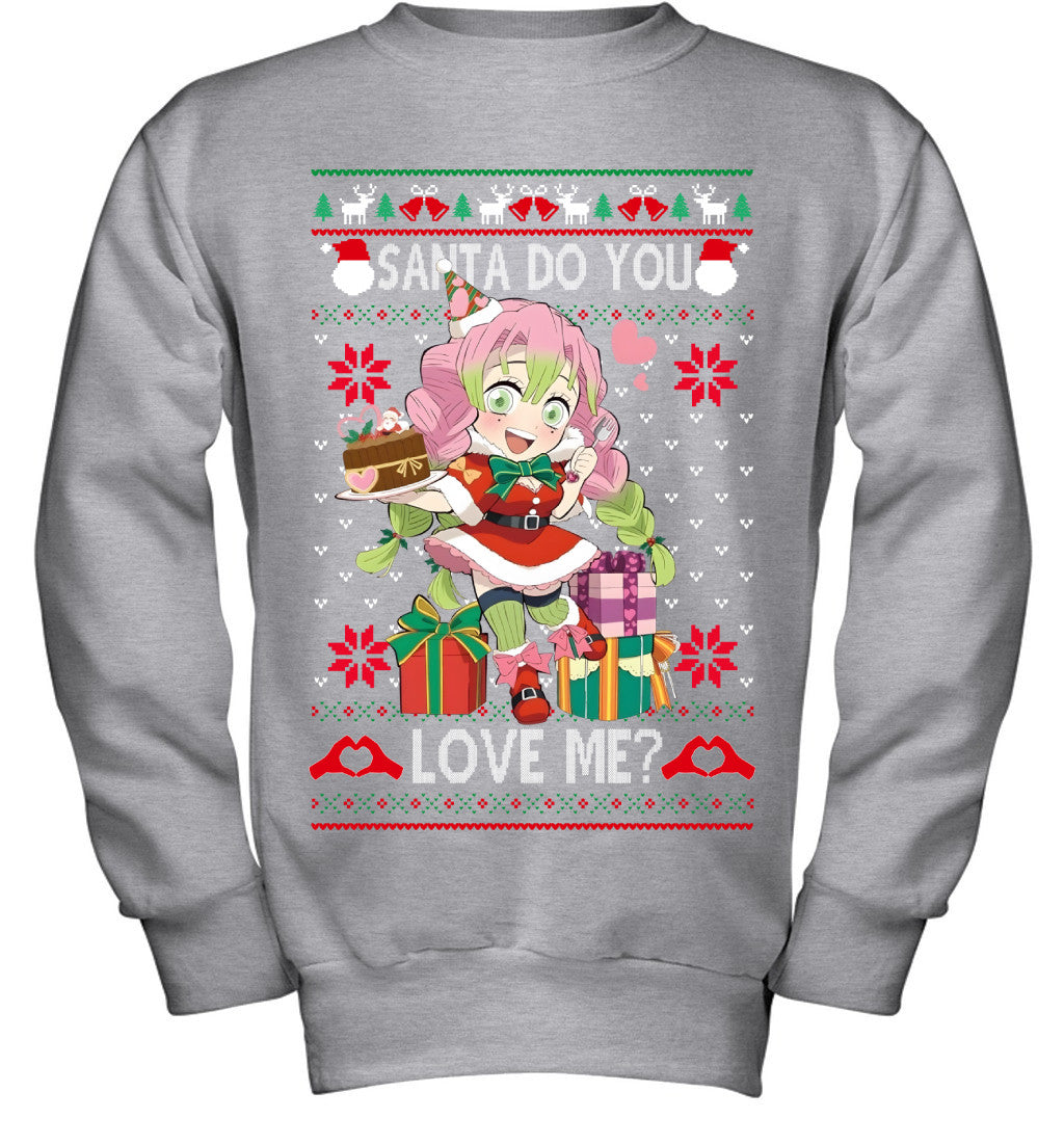 Kanroji Mitsuri Demon Slayer Santa Do You Love Me Ugly Christmas T-Shirt