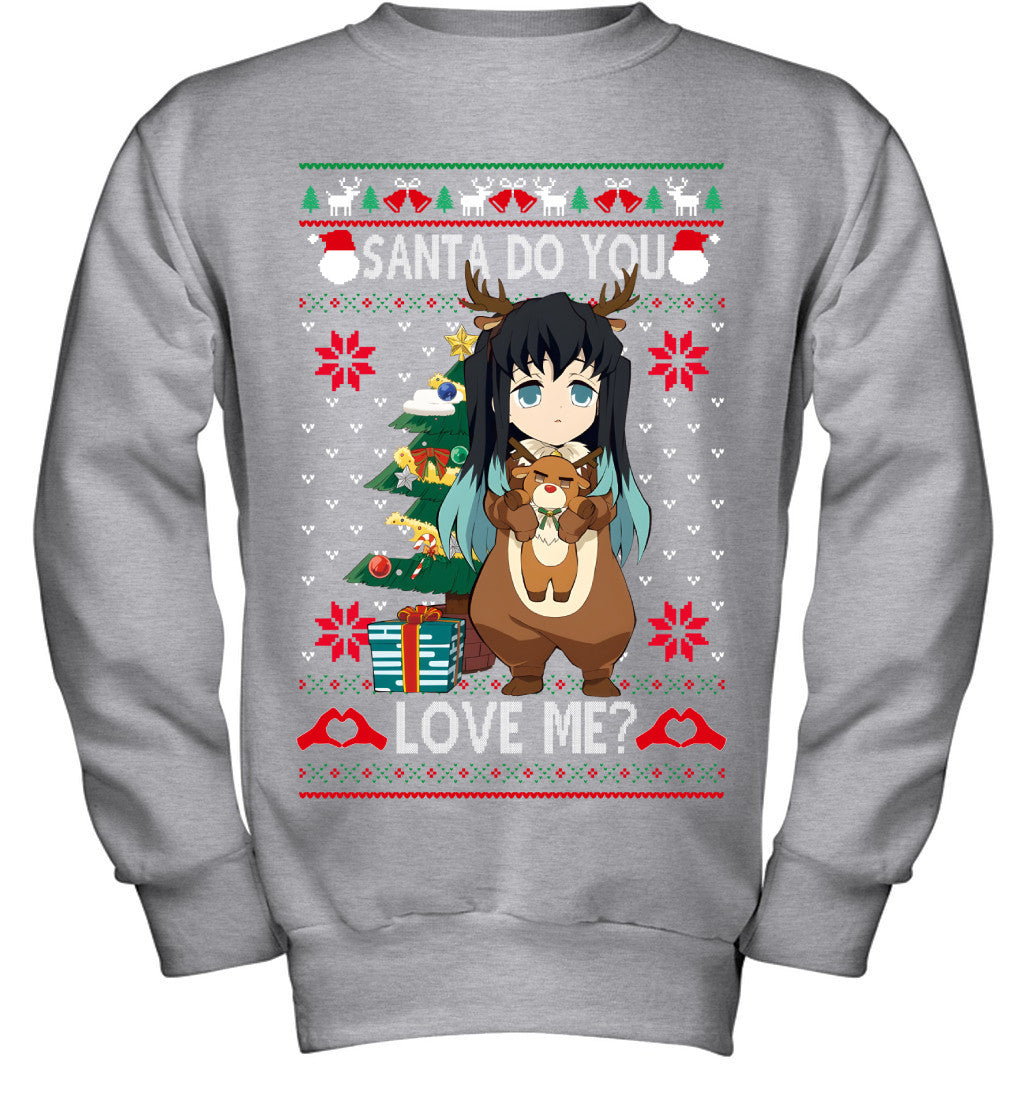 Tokito Muichiro Demon Slayer Santa Do You Love Me Ugly Christmas T-Shirt