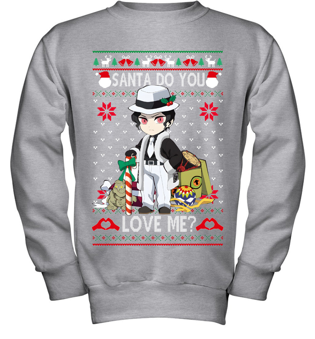 Muzan Kibutsuji Demon Slayer Santa Do You Love Me Ugly Christmas T-Shirt