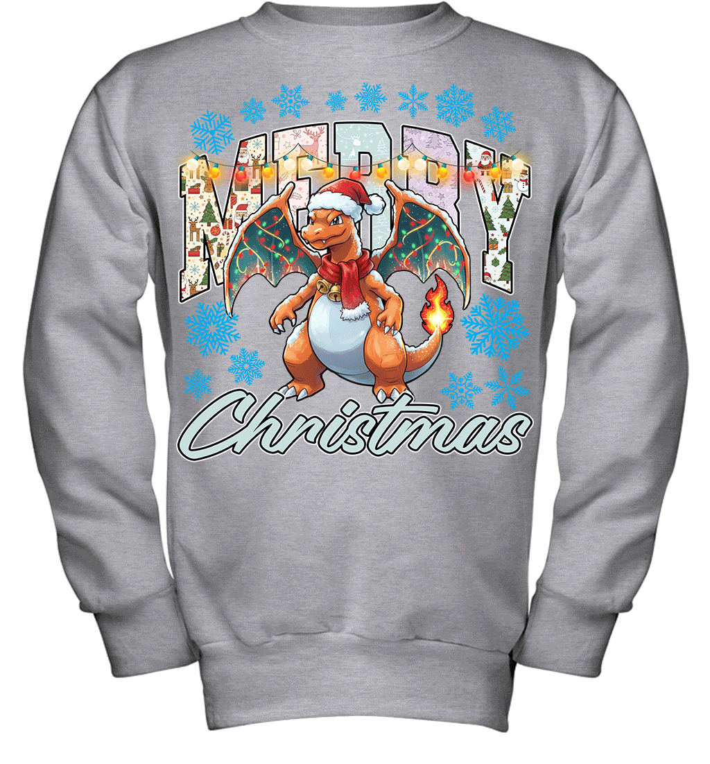 Charizard Lights & Gifts Merry Christmas Graphic T-shirt
