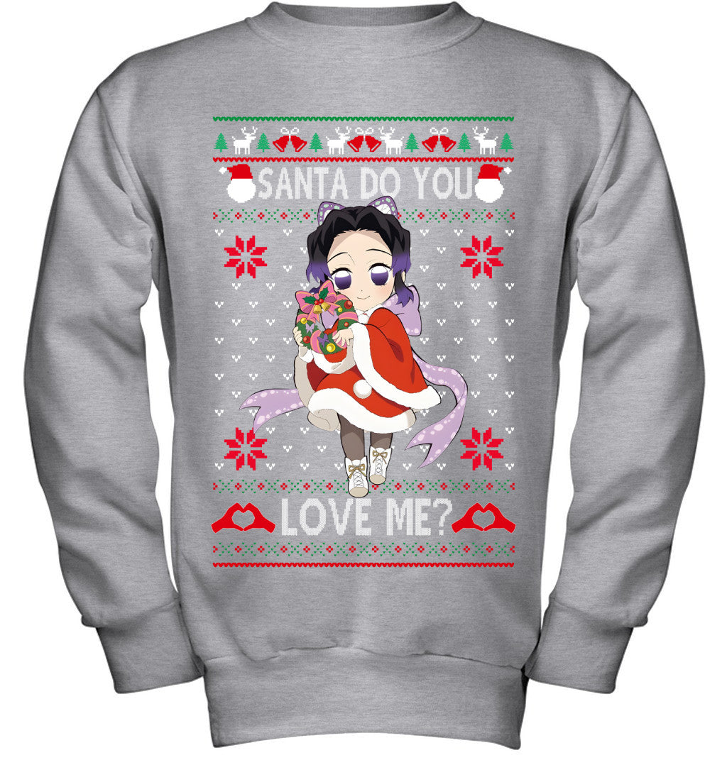 Kochou Shinobu Demon Slayer Santa Do You Love Me Ugly Christmas T-Shirt
