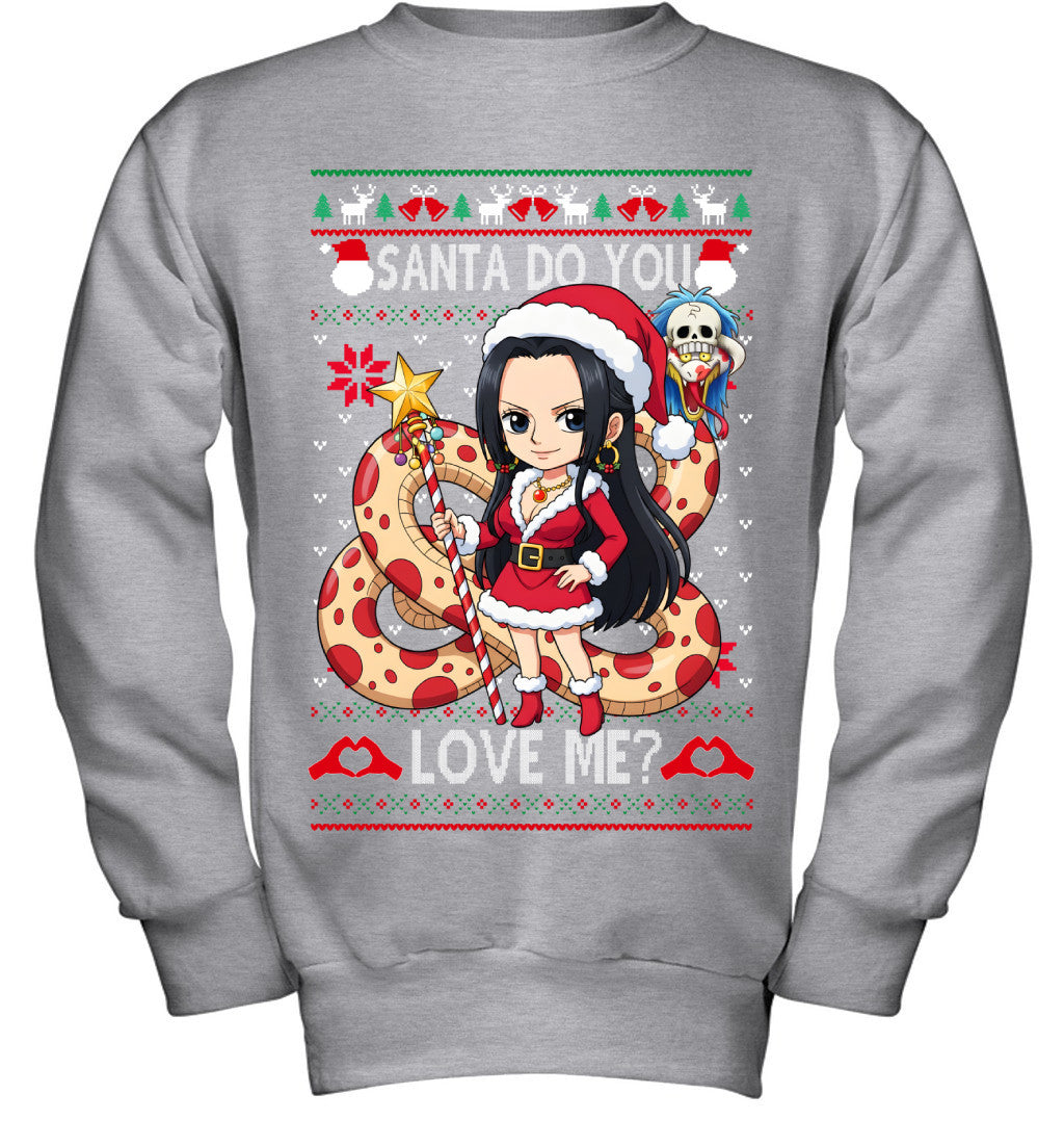 Boa Hancock One Piece Santa Do You Love Me Ugly Christmas T-Shirt