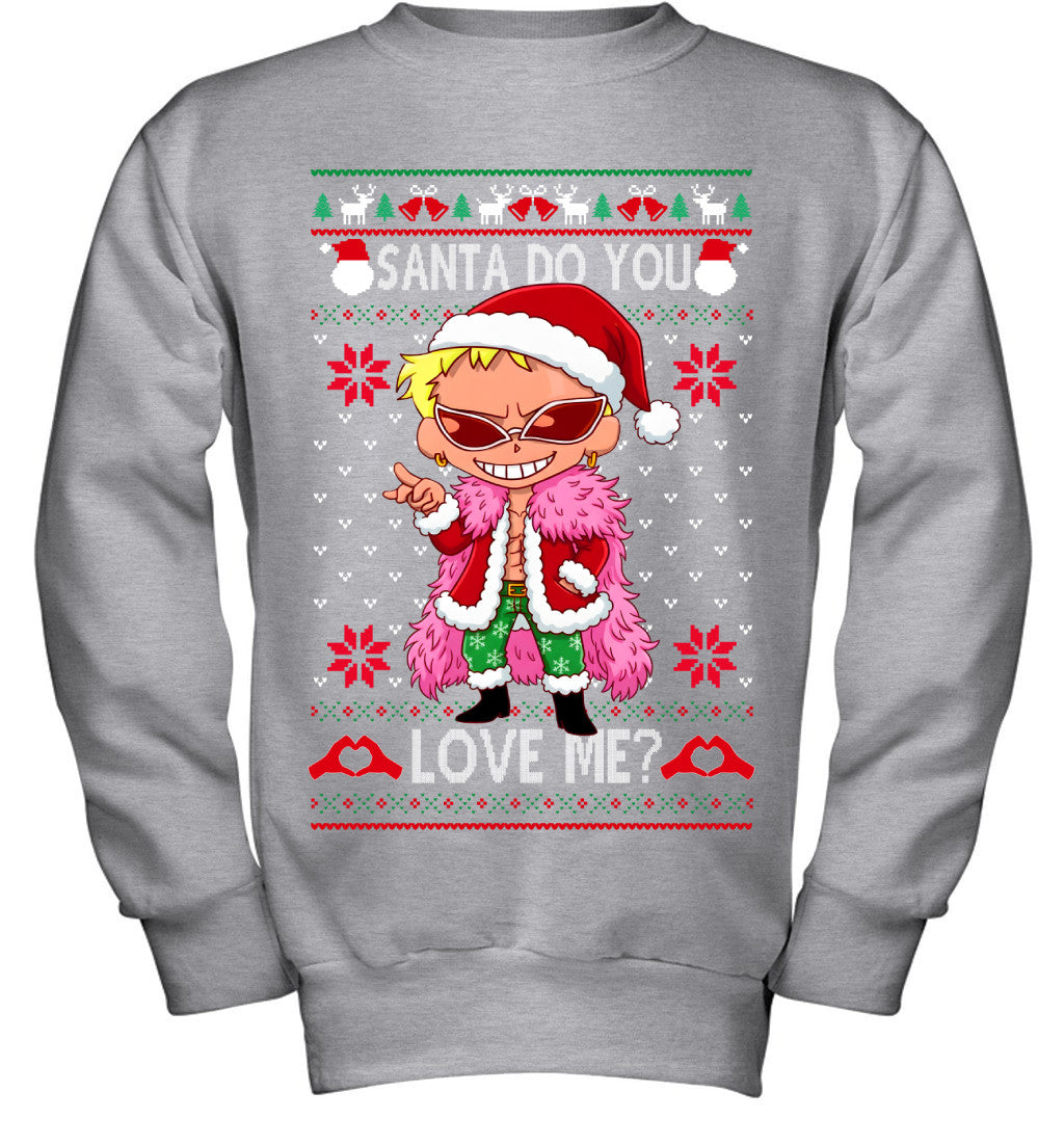 Donquixote Doflamingo One Piece Santa Do You Love Me Ugly Christmas T-Shirt