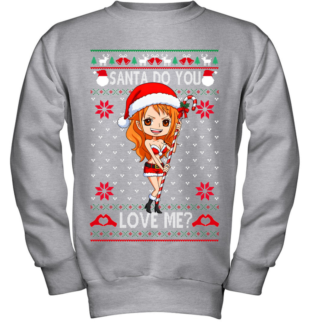 "Cat Burglar" Nami One Piece Santa Do You Love Me Ugly Christmas T-Shirt
