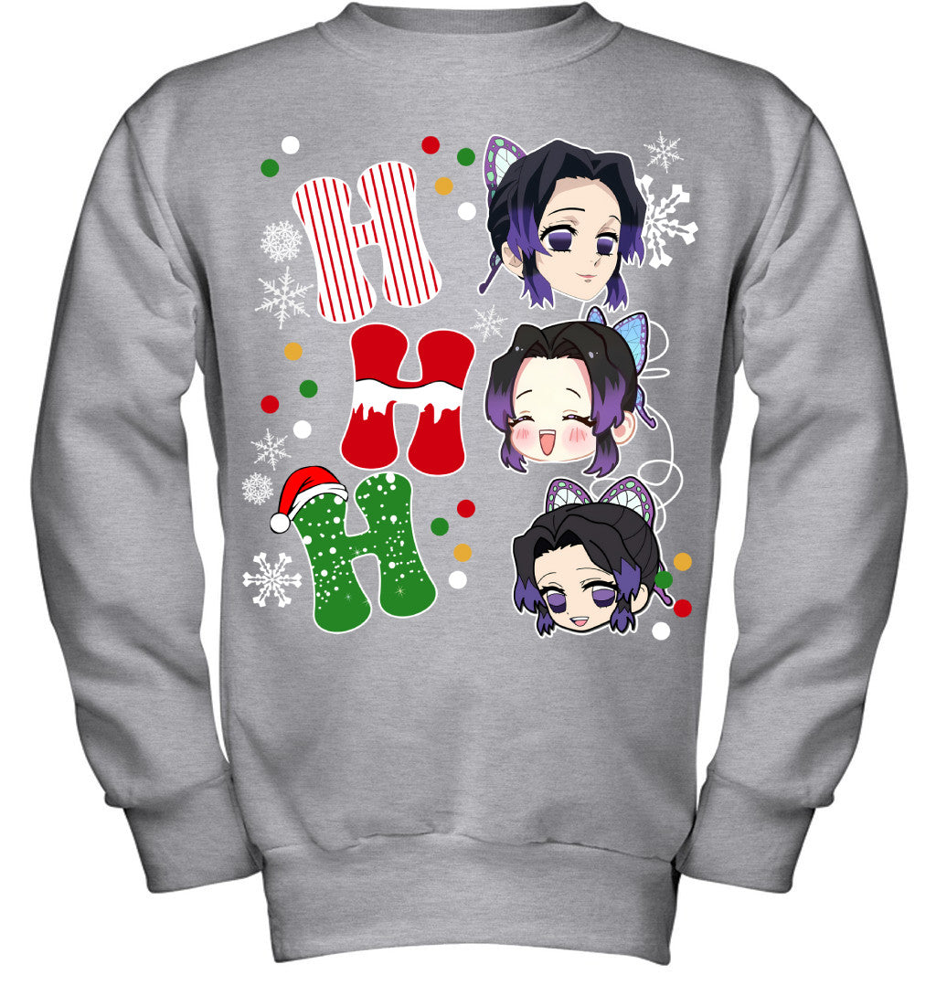 Kochou Shinobu Demon Slayer Ho Ho Ho Merry Christmas Graphic T-shirt