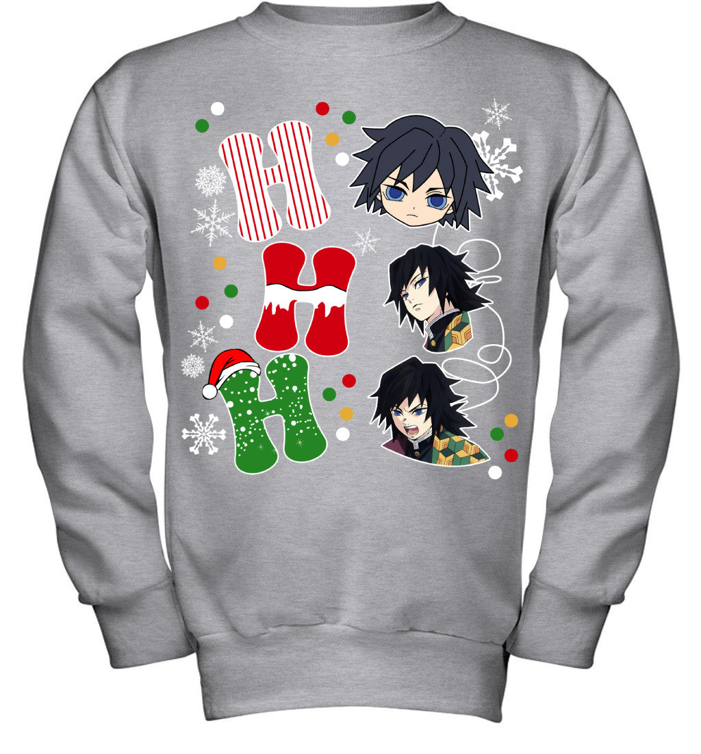 Giyu Tomioka Demon Slayer Ho Ho Ho Merry Christmas Graphic T-shirt