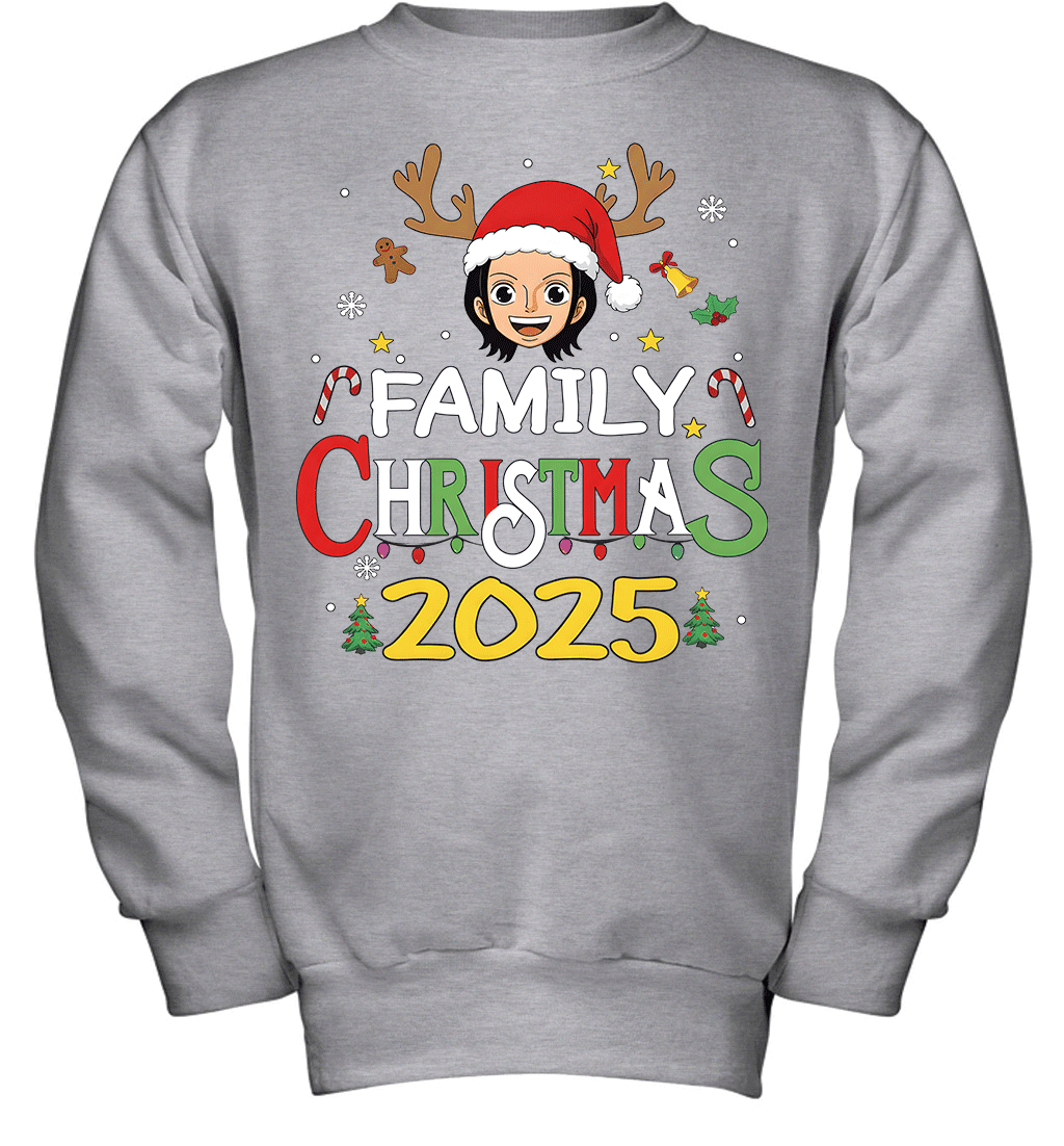 Merry Christmas 2025 With Nico Robin – Family Holiday Vibes Graphic T-shirt