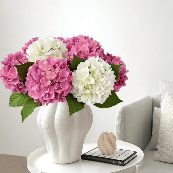4Pcs Magenta Artificial Hydrangea Flowers