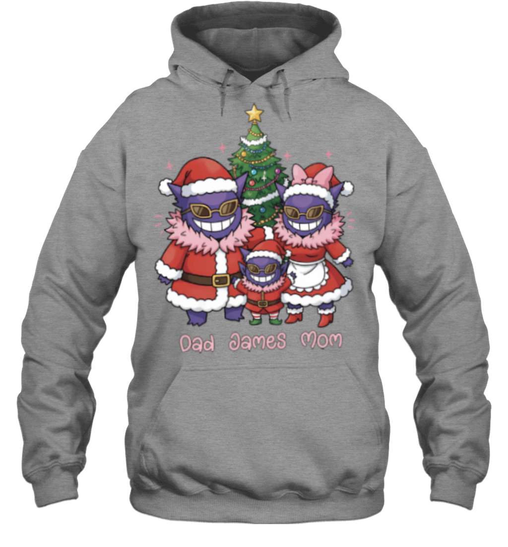 Gengar x Doflamingo Parents & Son Custom Name Christmas T-Shirt for Family