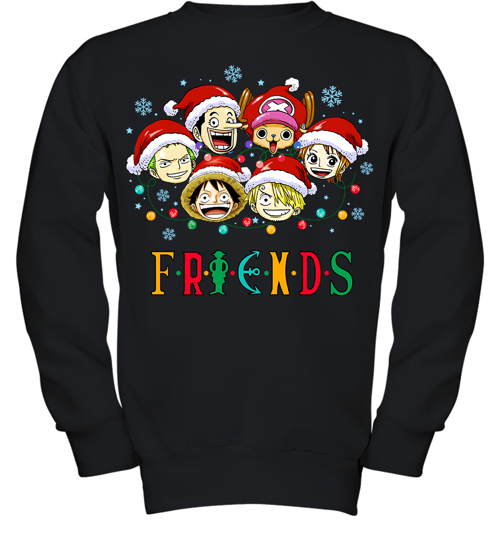 One Piece Christmas FRIENDS - Straw Hat Crew Holiday Edition Graphic T-shirt