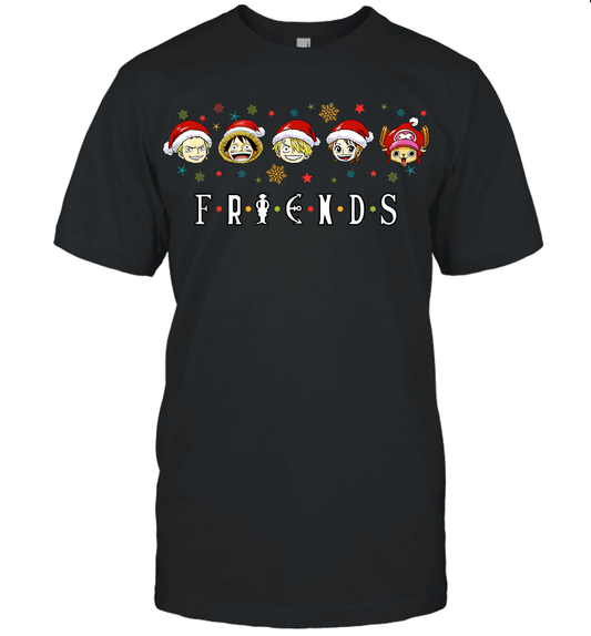 One Piece Christmas Characters FRIENDS - Straw Hat Crew Graphic T-shirt