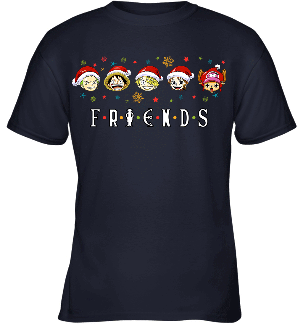 One Piece Christmas Characters FRIENDS - Straw Hat Crew Graphic T-shirt