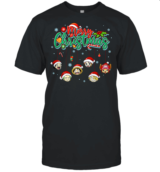 One Piece Christmas FRIENDS - Straw Hat Crew Holiday Graphic T-shirt