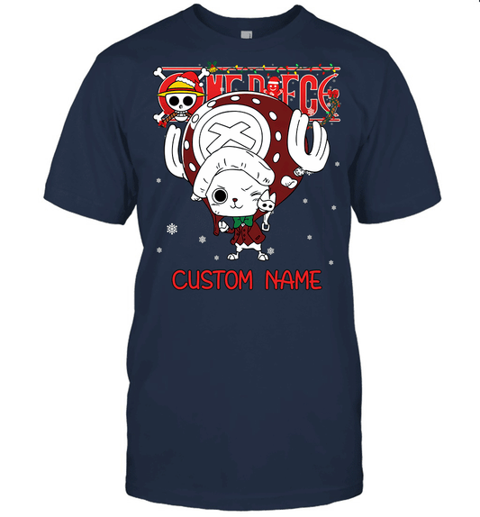 One Piece - Tony Tony Chopper Christmas Style Personalized Graphic T-shirt