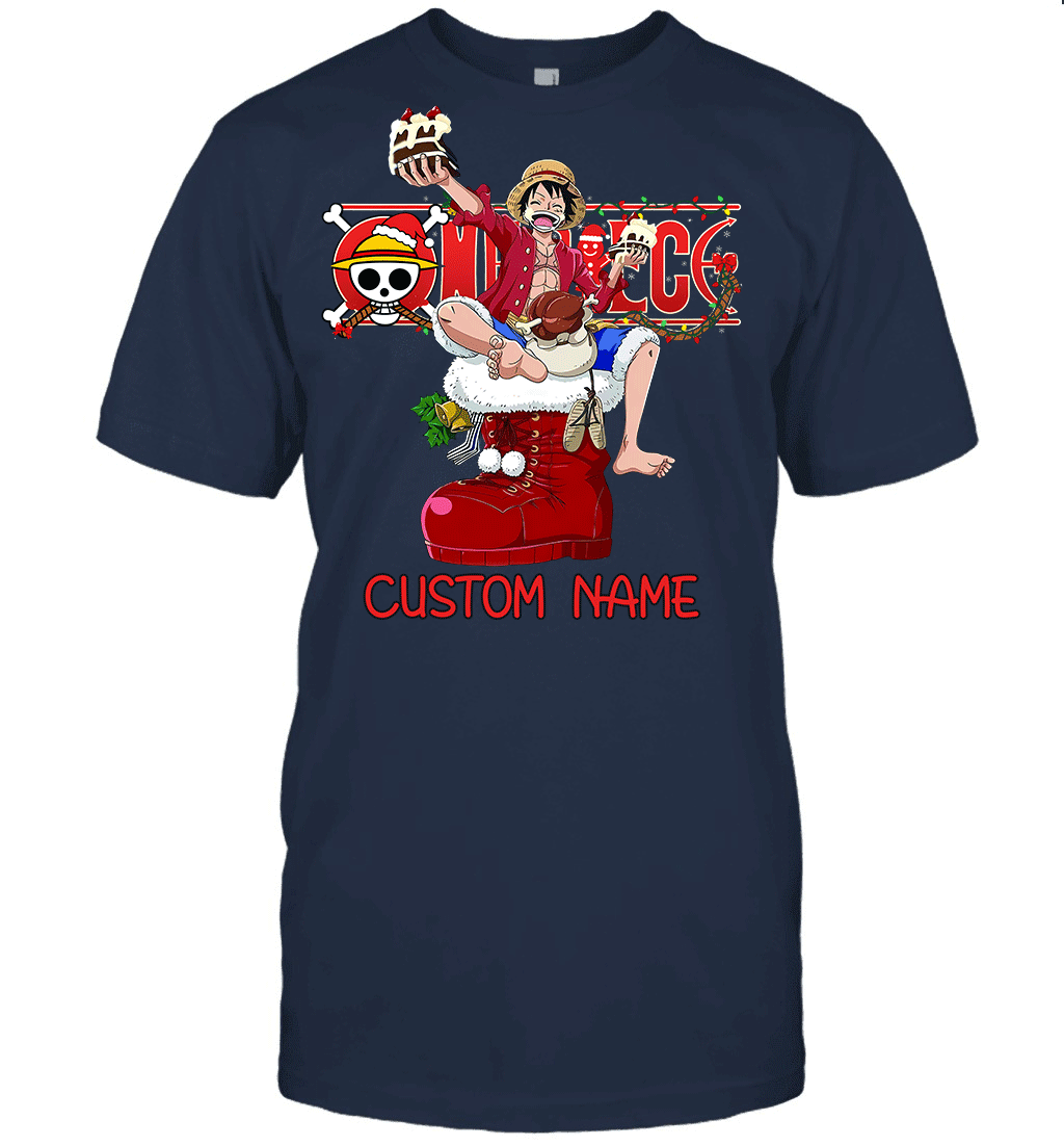 One Piece - Monkey D. Luffy Christmas Style Personalized Graphic T-shirt