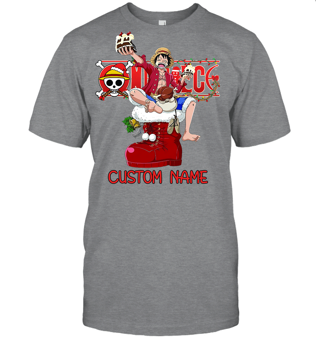 One Piece - Monkey D. Luffy Christmas Style Personalized Graphic T-shirt