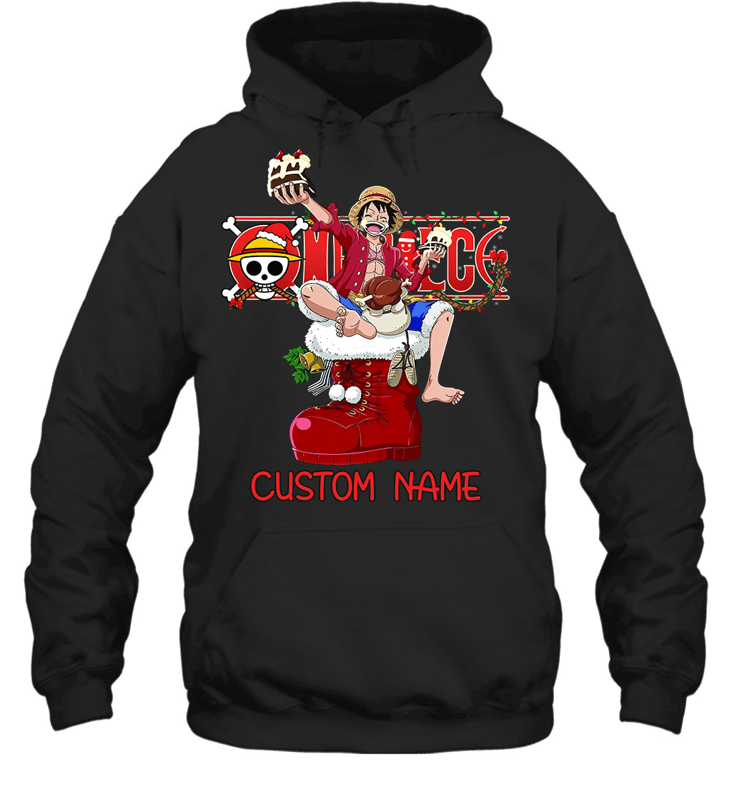 One Piece - Monkey D. Luffy Christmas Style Personalized Graphic T-shirt