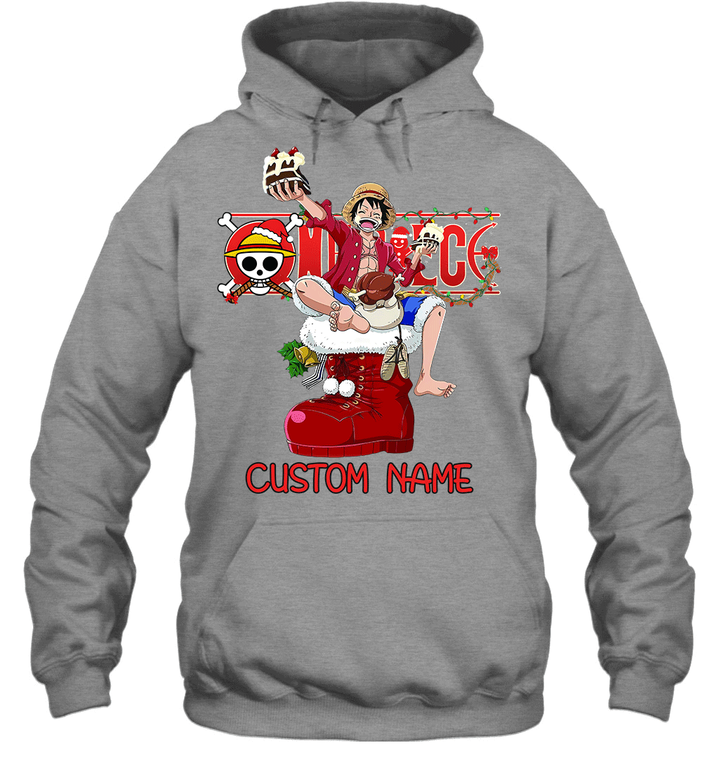 One Piece - Monkey D. Luffy Christmas Style Personalized Graphic T-shirt