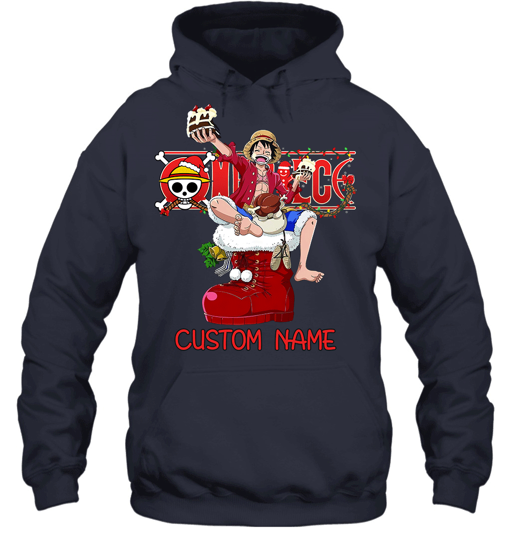 One Piece - Monkey D. Luffy Christmas Style Personalized Graphic T-shirt