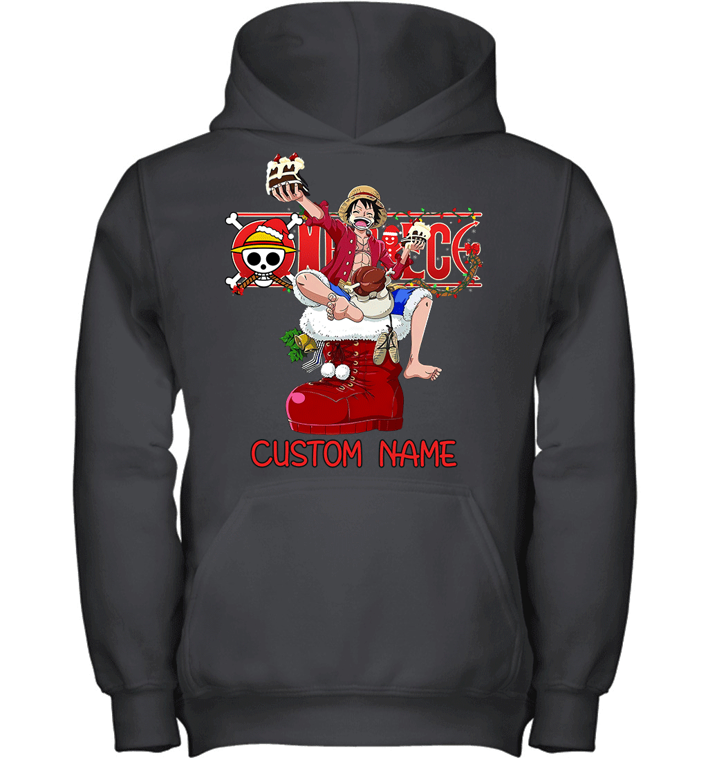 One Piece - Monkey D. Luffy Christmas Style Personalized Graphic T-shirt