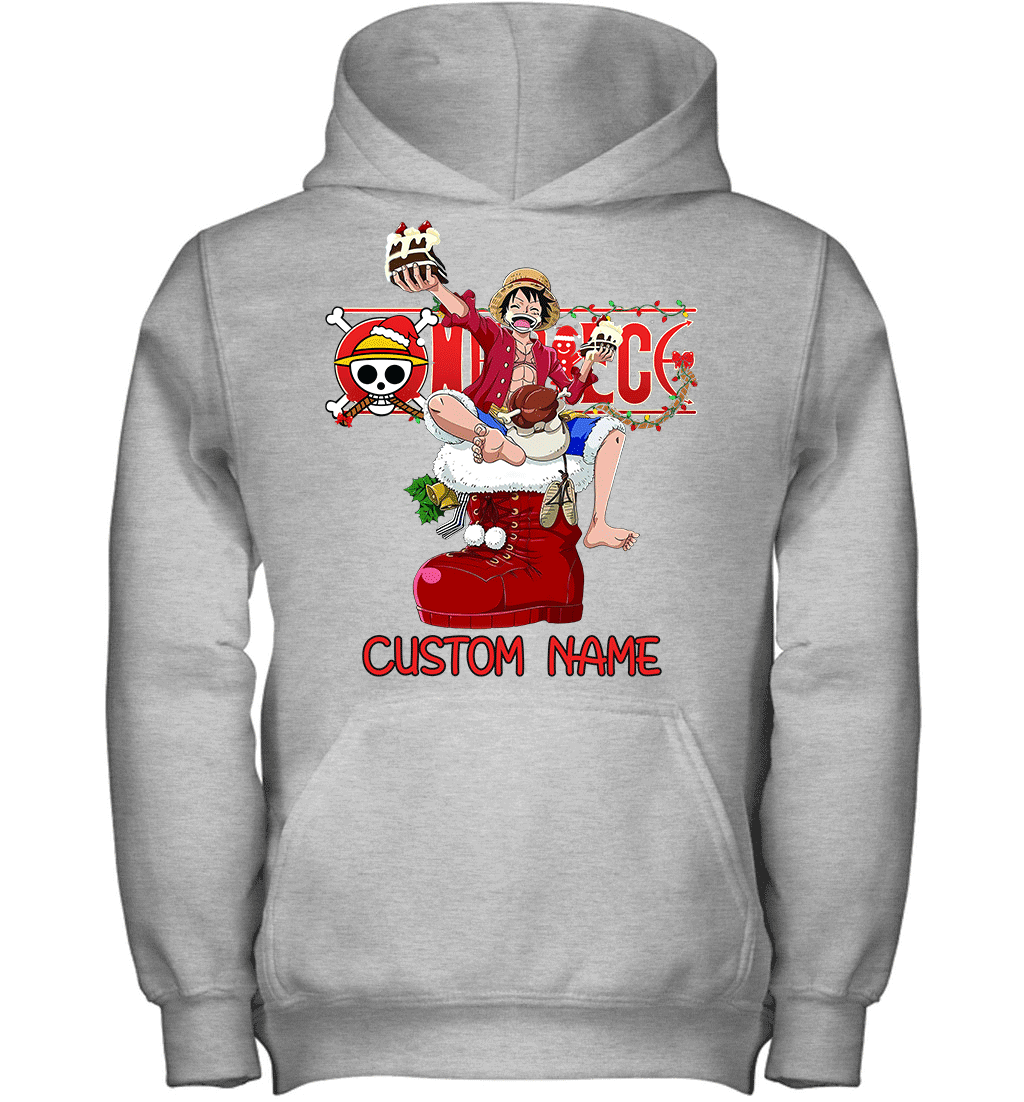 One Piece - Monkey D. Luffy Christmas Style Personalized Graphic T-shirt
