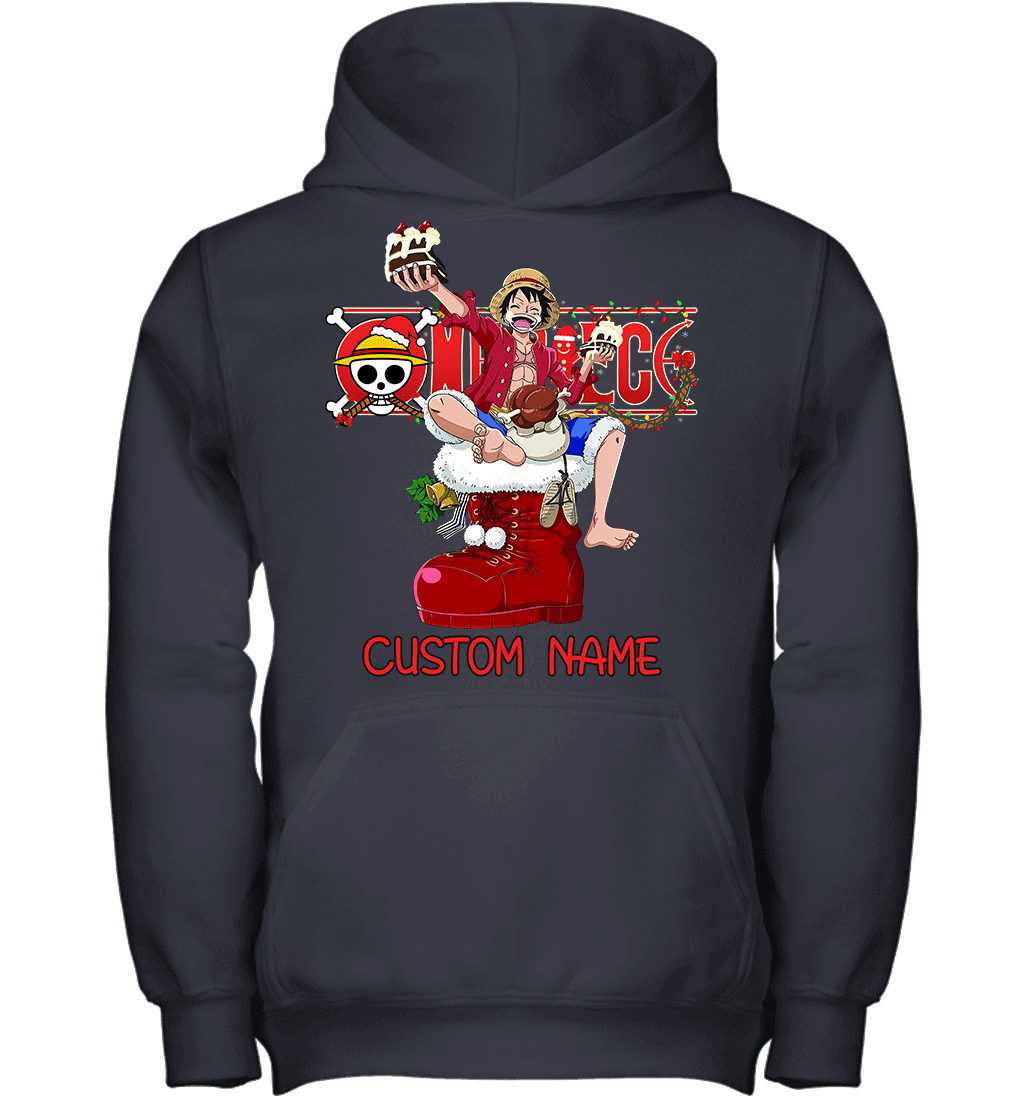 One Piece - Monkey D. Luffy Christmas Style Personalized Graphic T-shirt
