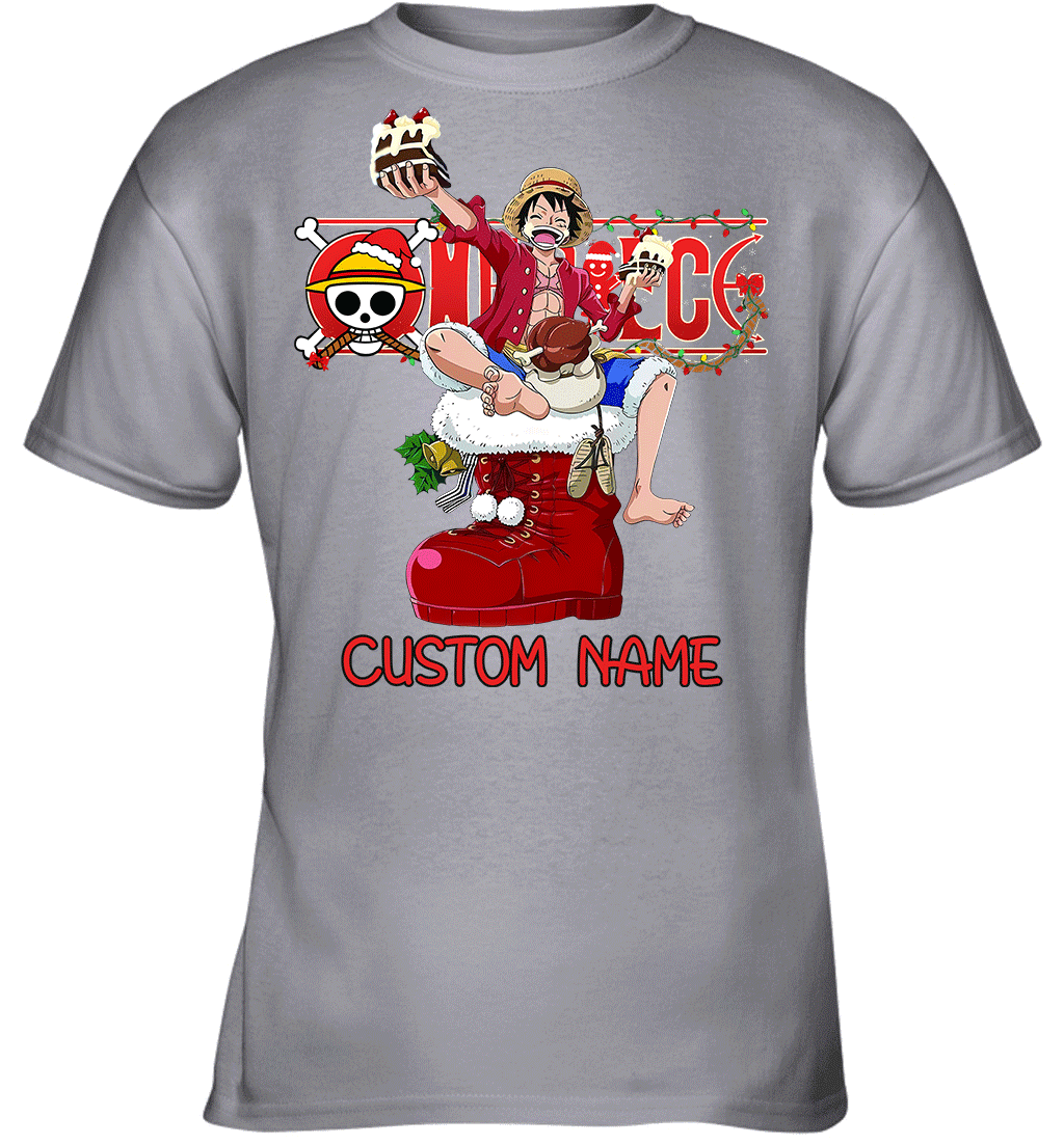 One Piece - Monkey D. Luffy Christmas Style Personalized Graphic T-shirt