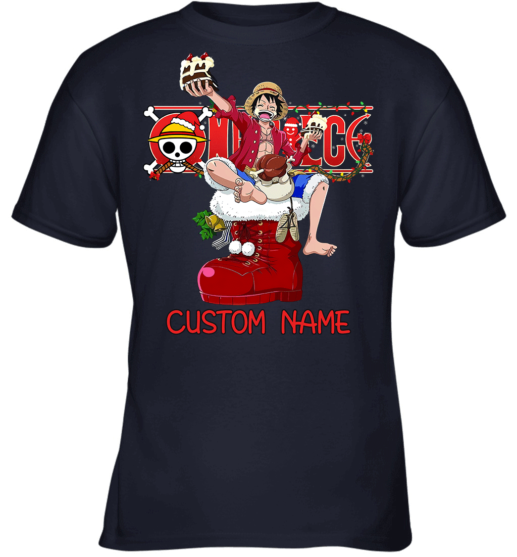 One Piece - Monkey D. Luffy Christmas Style Personalized Graphic T-shirt