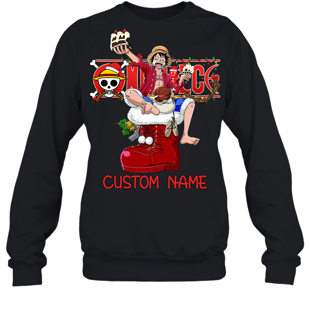 One Piece - Monkey D. Luffy Christmas Style Personalized Graphic T-shirt