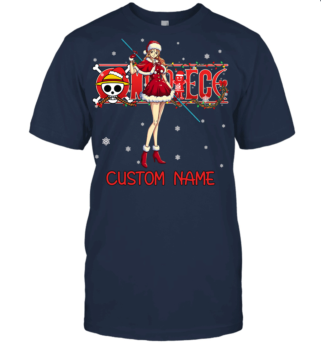 One Piece - Nami Christmas Style Personalized Graphic T-shirt