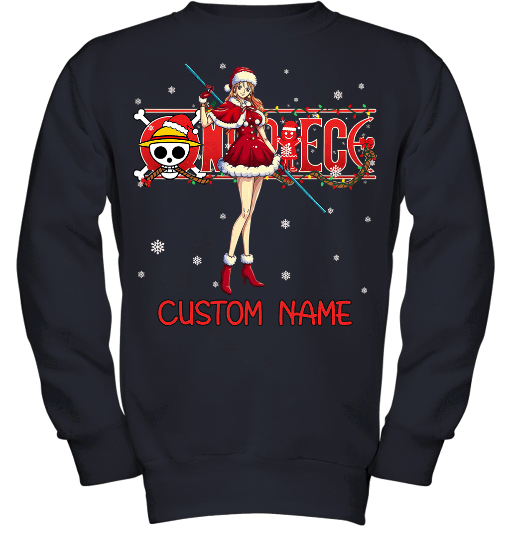 One Piece - Nami Christmas Style Personalized Graphic T-shirt