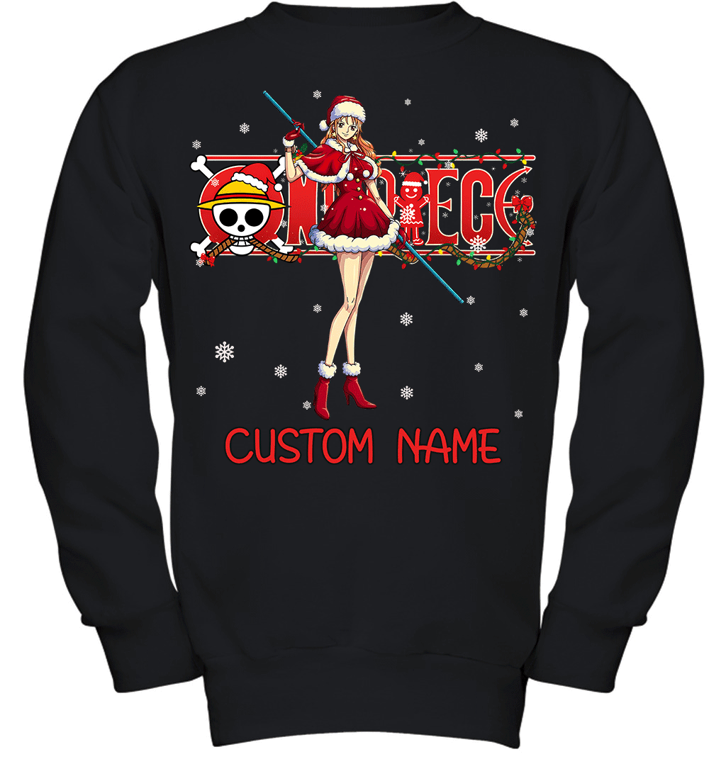 One Piece - Nami Christmas Style Personalized Graphic T-shirt