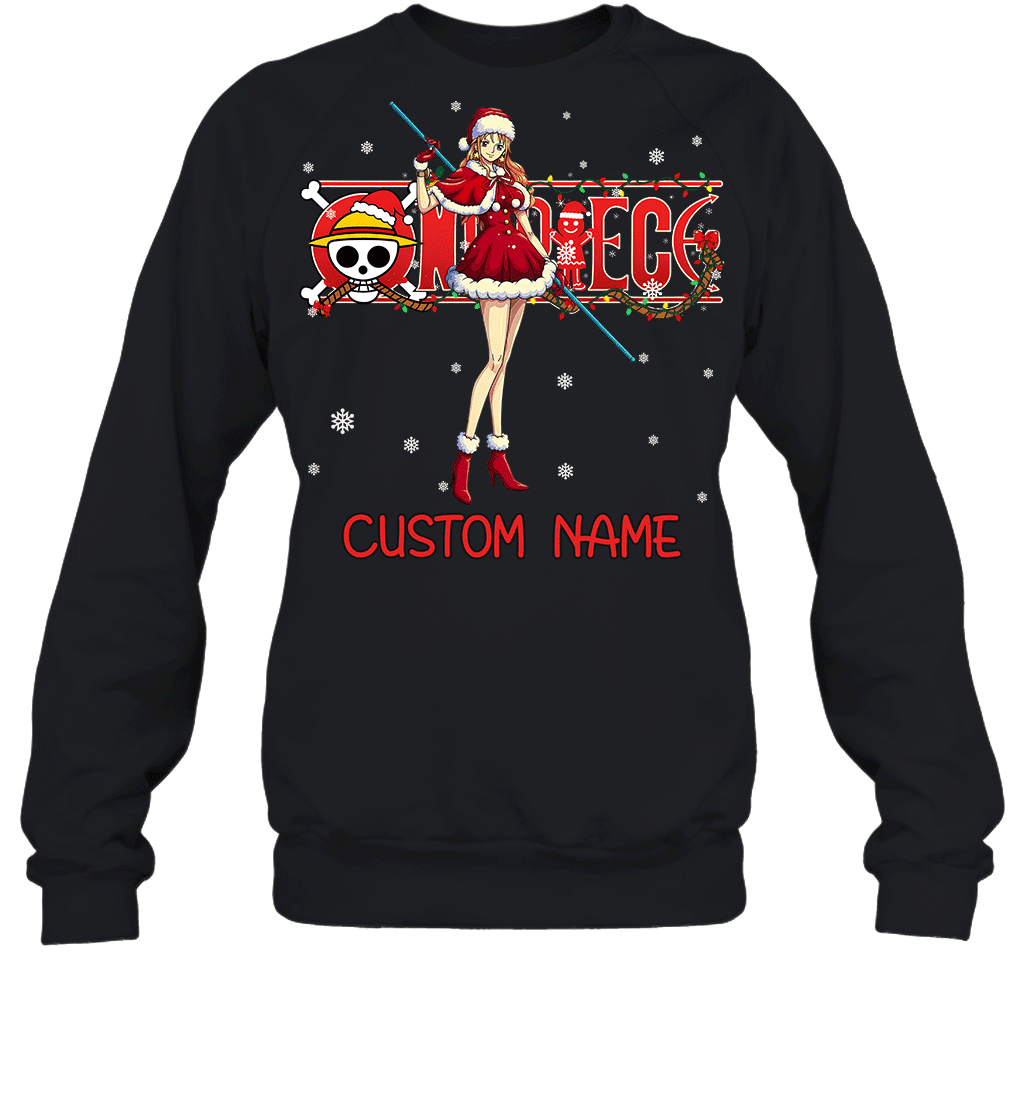 One Piece - Nami Christmas Style Personalized Graphic T-shirt