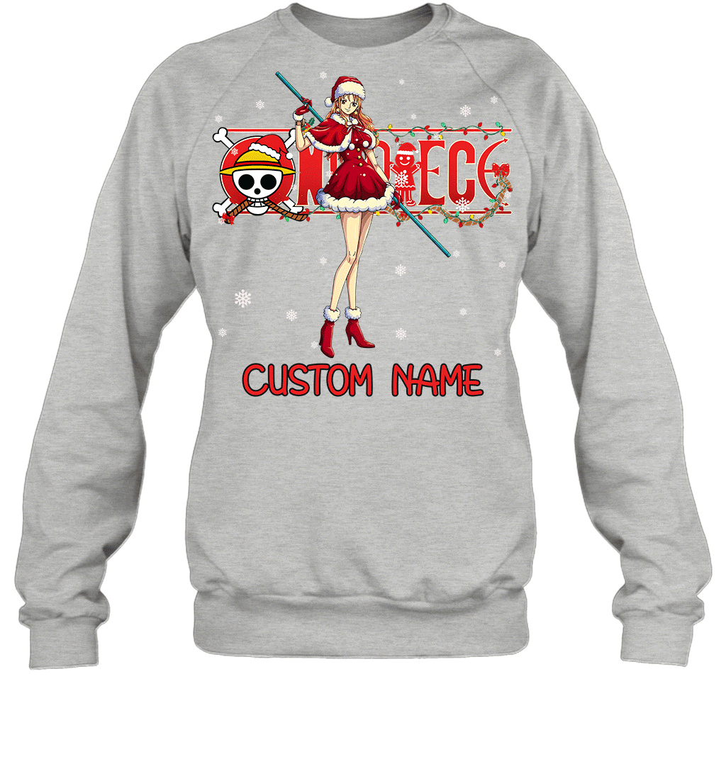 One Piece - Nami Christmas Style Personalized Graphic T-shirt