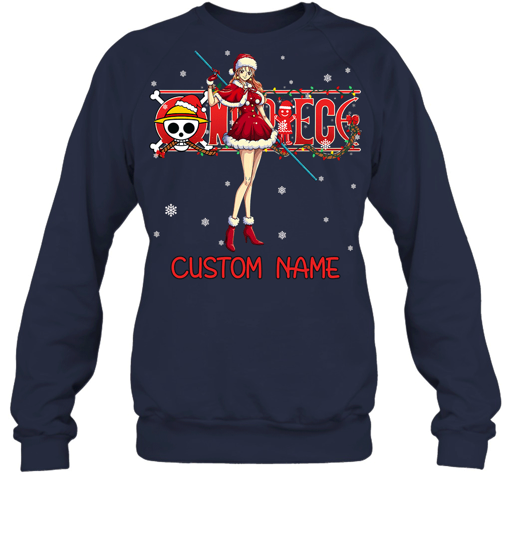 One Piece - Nami Christmas Style Personalized Graphic T-shirt