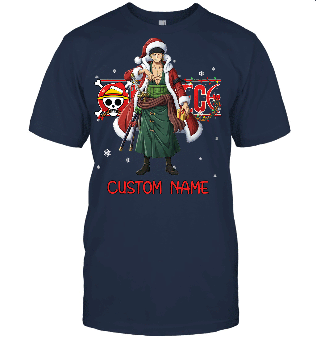One Piece - Roronoa Zoro Christmas Style Personalized Graphic T-shirt