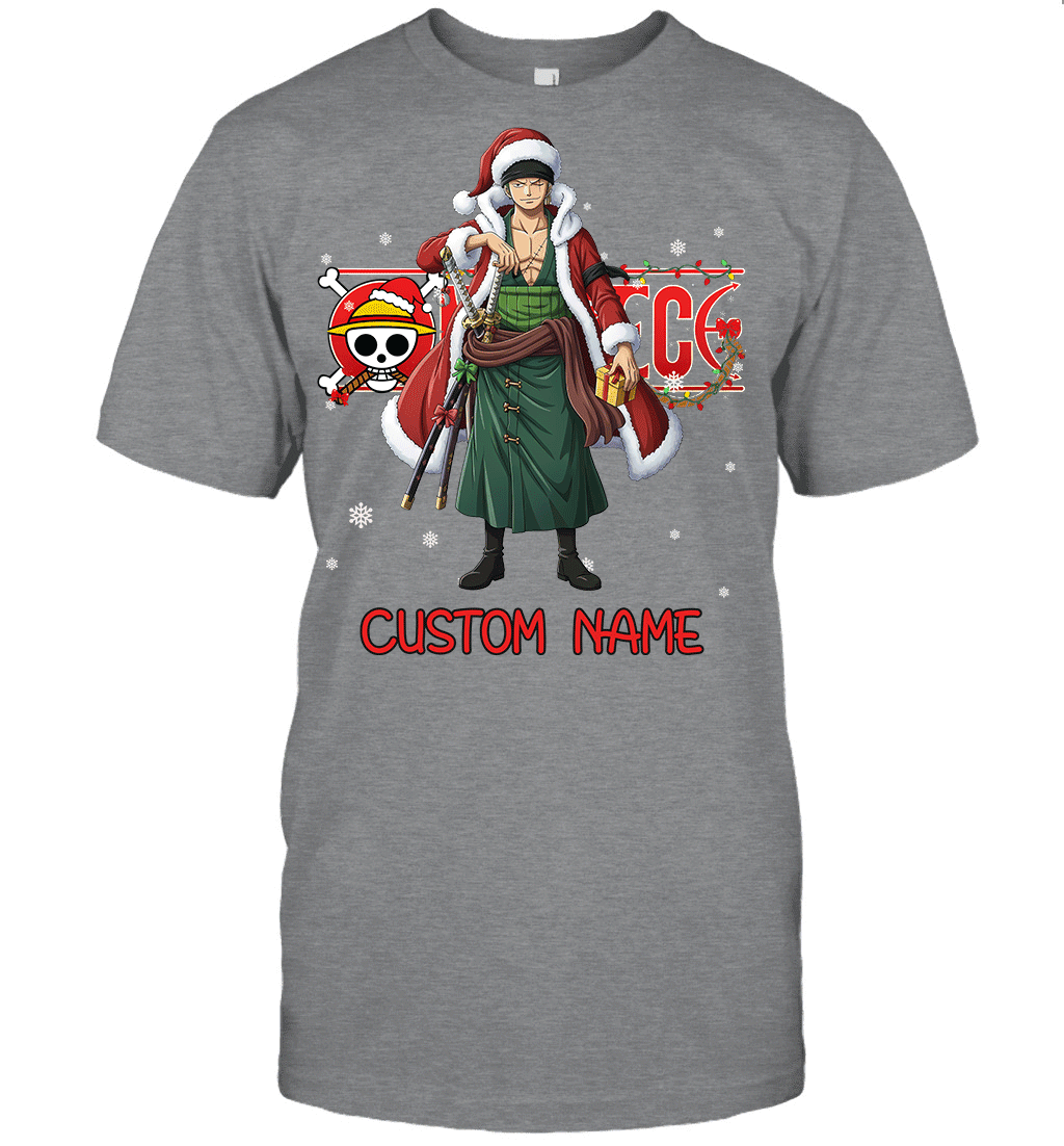One Piece - Roronoa Zoro Christmas Style Personalized Graphic T-shirt