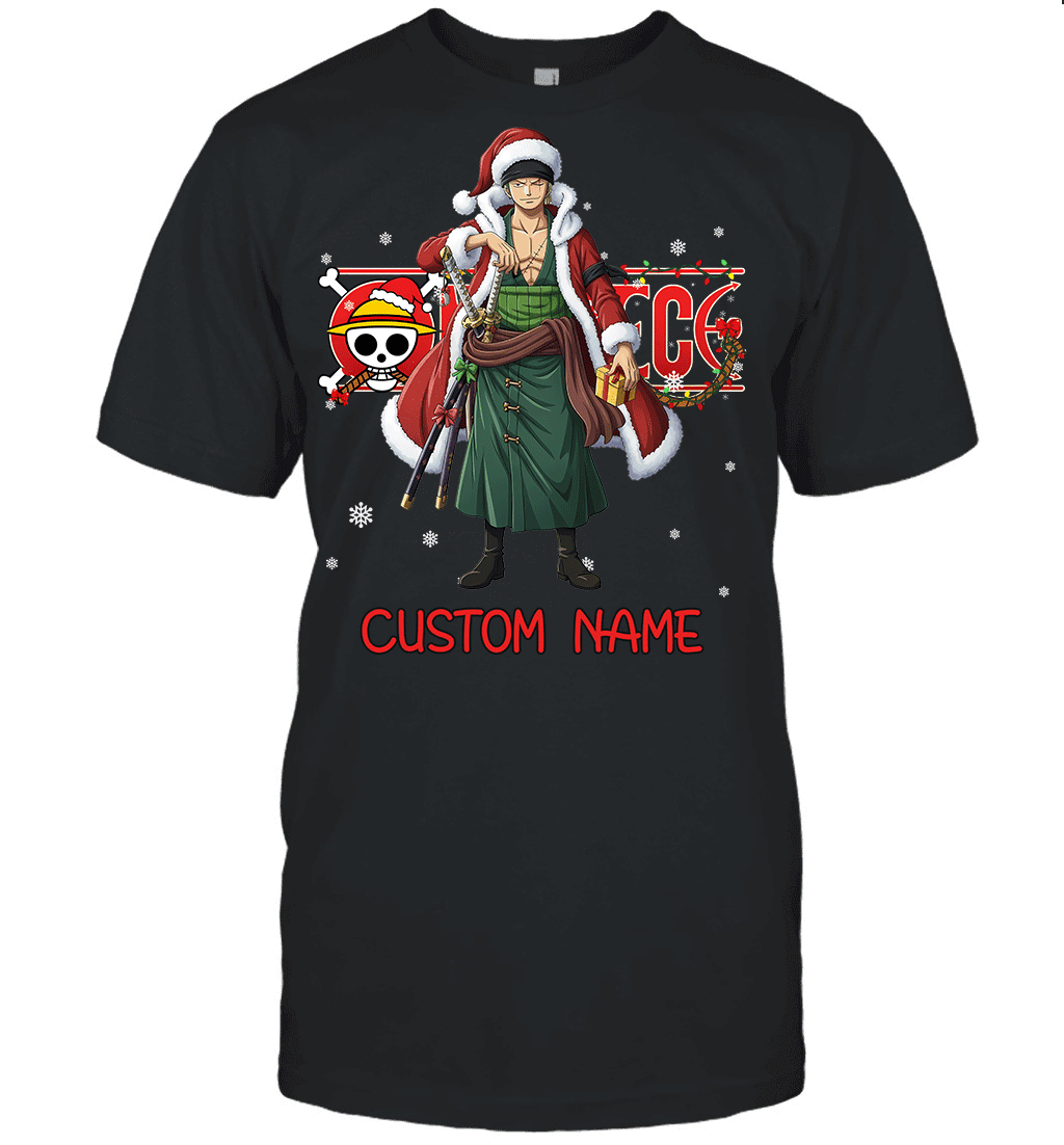 One Piece - Roronoa Zoro Christmas Style Personalized Graphic T-shirt