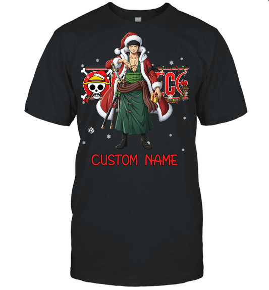 One Piece - Roronoa Zoro Christmas Style Personalized Graphic T-shirt