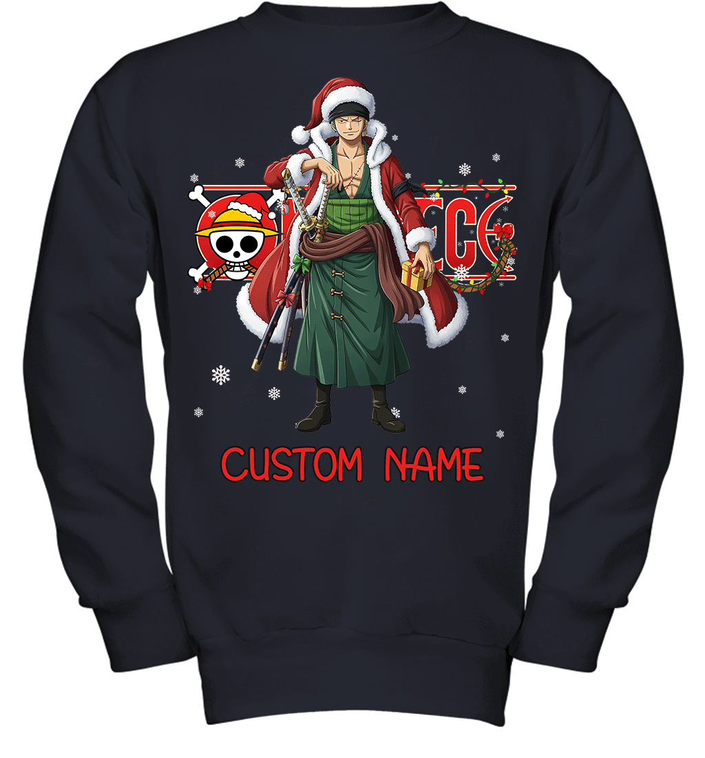 One Piece - Roronoa Zoro Christmas Style Personalized Graphic T-shirt