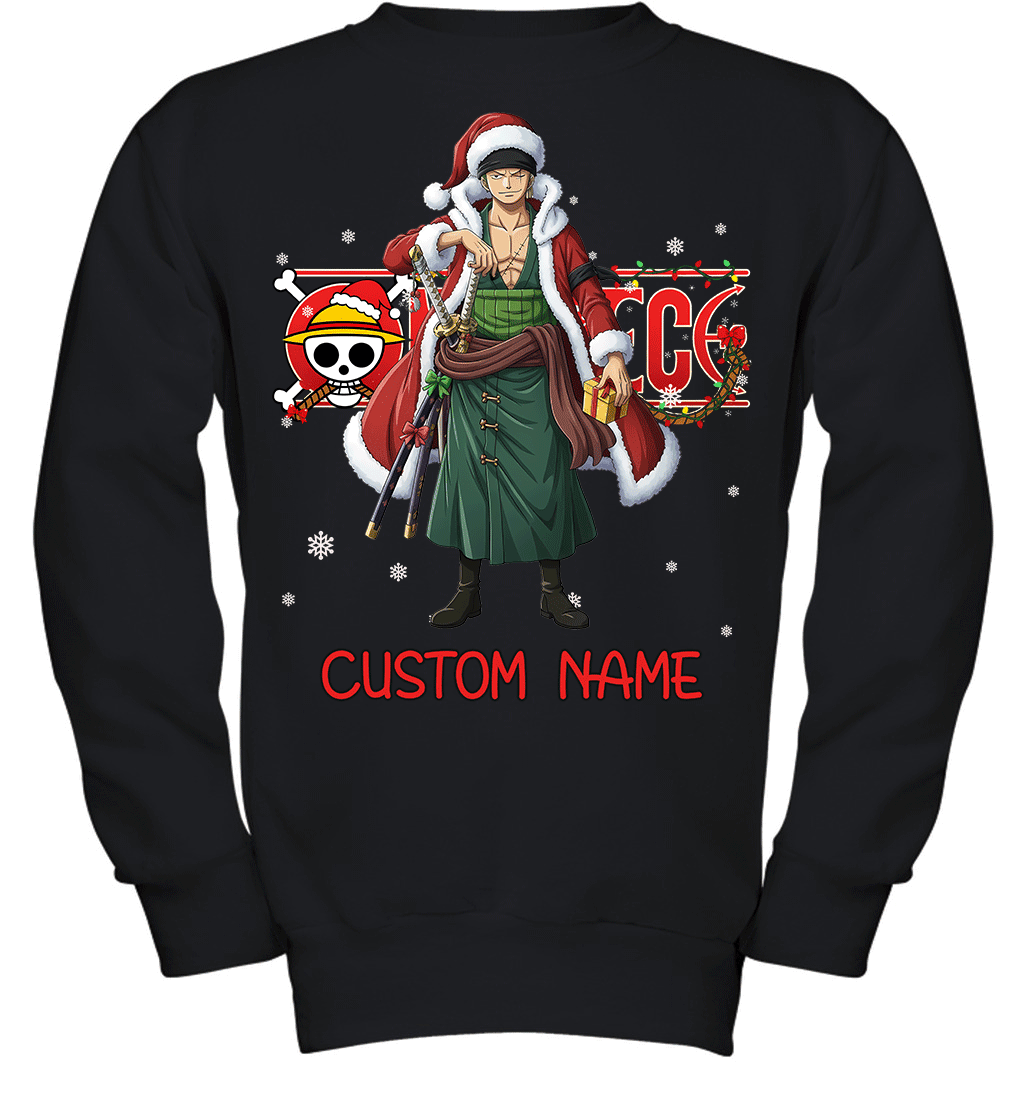 One Piece - Roronoa Zoro Christmas Style Personalized Graphic T-shirt