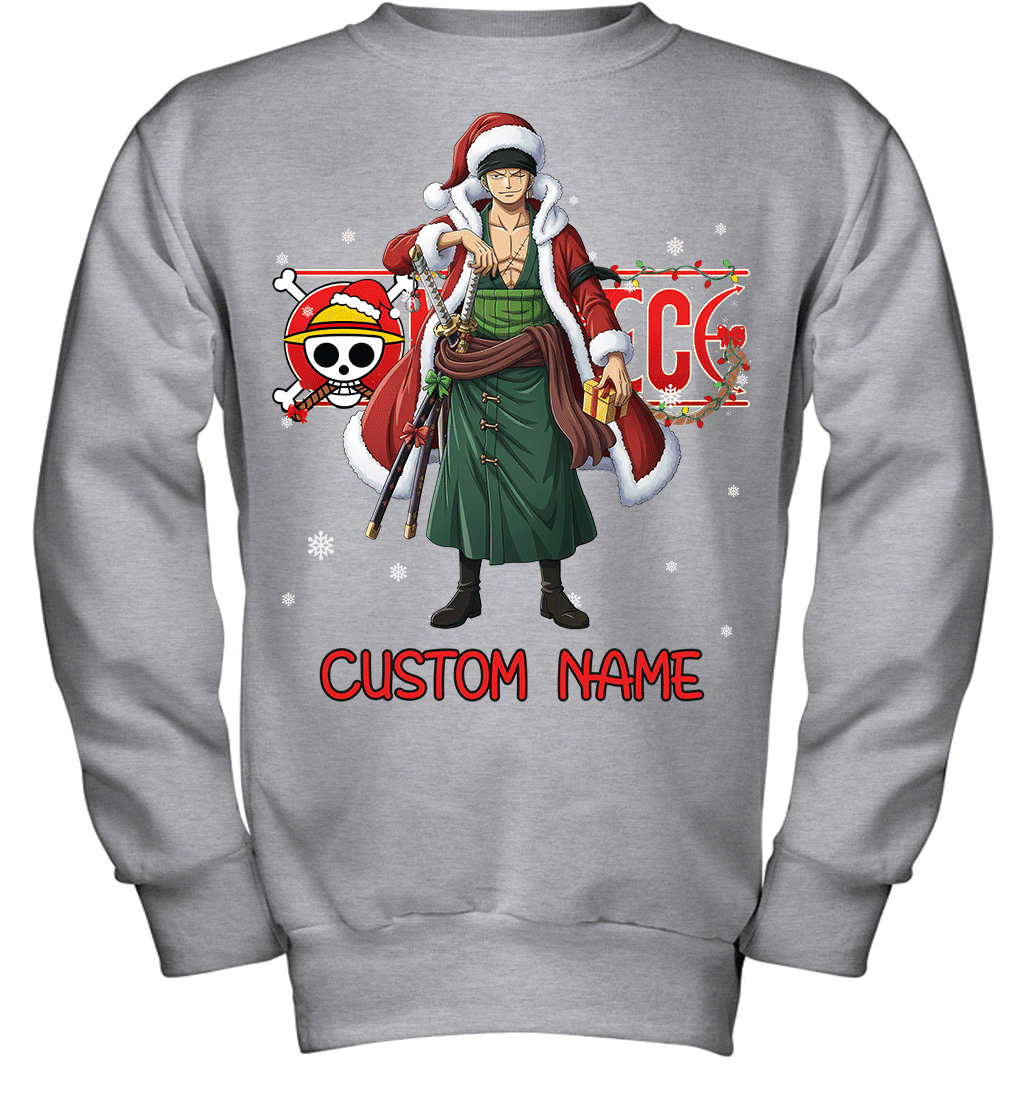 One Piece - Roronoa Zoro Christmas Style Personalized Graphic T-shirt