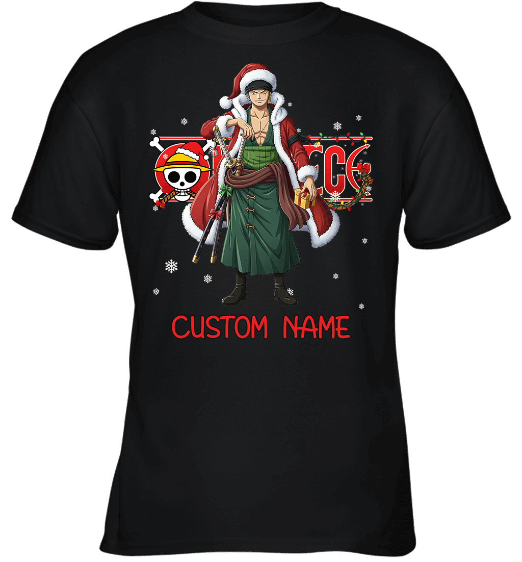 One Piece - Roronoa Zoro Christmas Style Personalized Graphic T-shirt