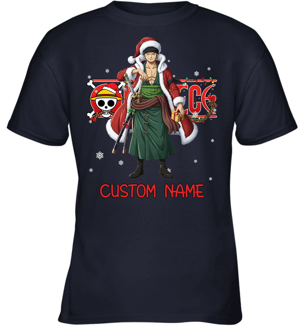 One Piece - Roronoa Zoro Christmas Style Personalized Graphic T-shirt