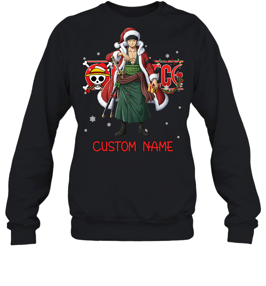 One Piece - Roronoa Zoro Christmas Style Personalized Graphic T-shirt