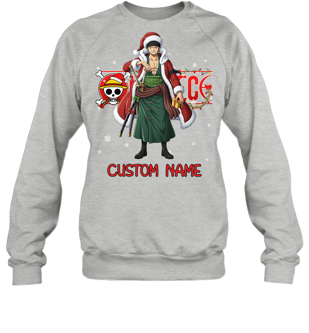 One Piece - Roronoa Zoro Christmas Style Personalized Graphic T-shirt