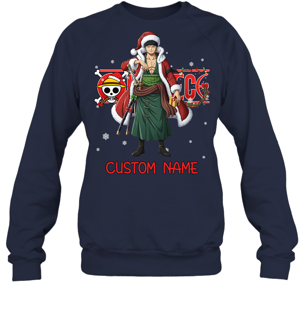 One Piece - Roronoa Zoro Christmas Style Personalized Graphic T-shirt