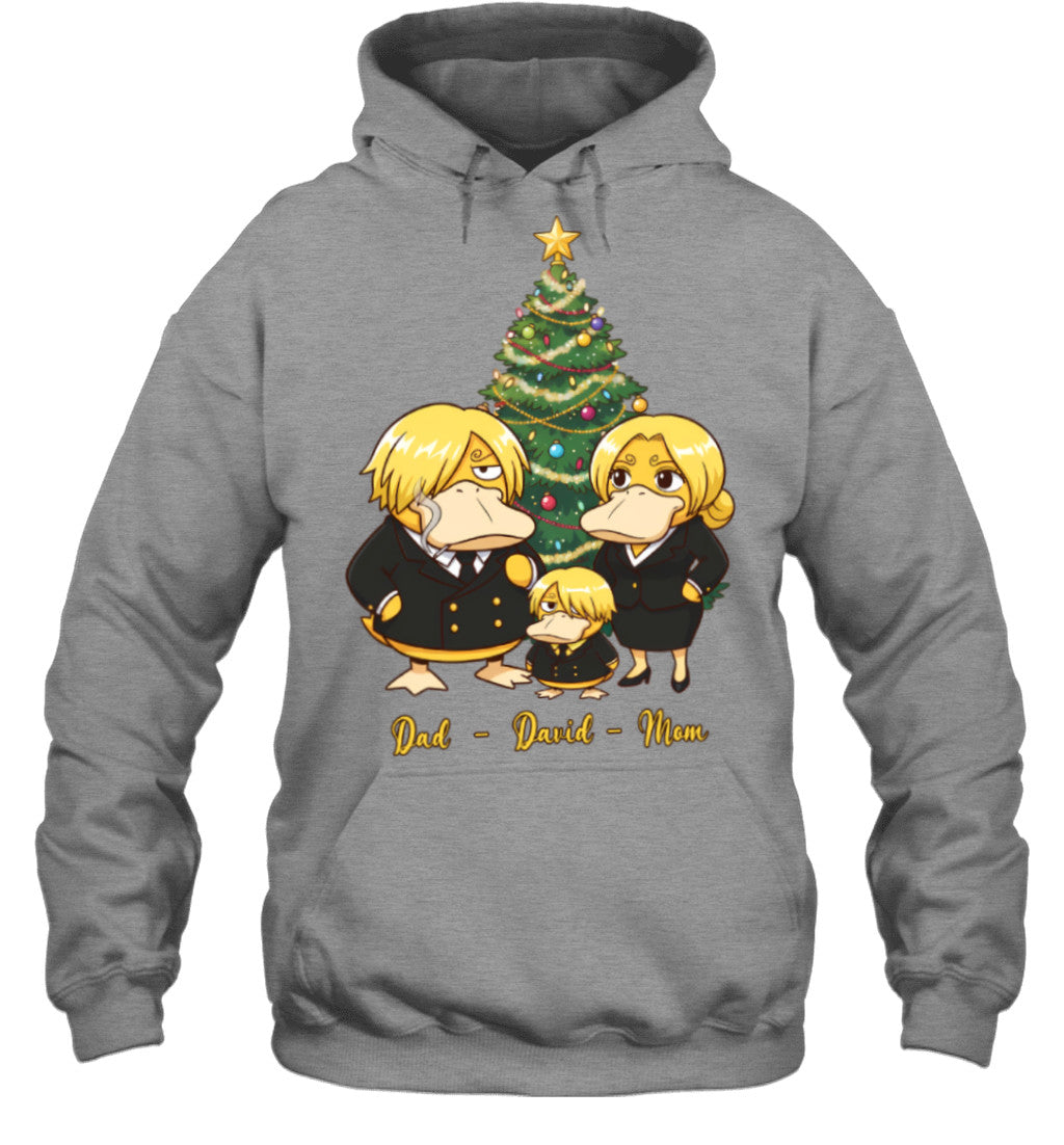 Vinsmoke Sanji x Psyduck Parents & Son Custom Name Christmas T-Shirt for Family